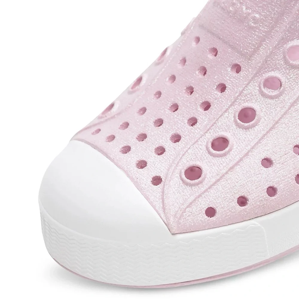 Native Kids Jefferson Slip-On Water Shoe in Light Pink with White Toe